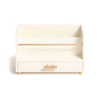 DESK ACCESSORIES AND OFFICE ORGANIZERS | U Brands 3464U03-12 Juliet 9.5 in. x 4.2 in. x 4.9 in. Wood/Metal Desk Organizer - White/Gold