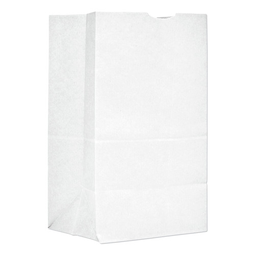 Food Service | Paper Bags & Sacks 81325 8.13 in. x 5.88 in. x 12.5 in. #20 Squat Size Grocery Paper Bags - White (1000/Bundle) image number 0