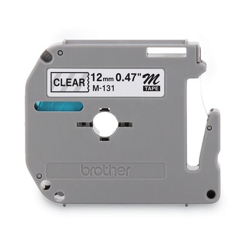 Labels | Brother P-Touch M131 0.47 in. x 26.2 ft. M Series Tape Cartridge for P-Touch Labelers - Black on Clear image number 0
