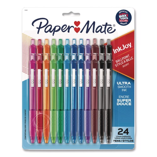Pens | Paper Mate 1951398 InkJoy 300 RT Ballpoint Pen Retractable Medium 1 mm Assorted Ink and Barrel Colors 24/Set image number 0