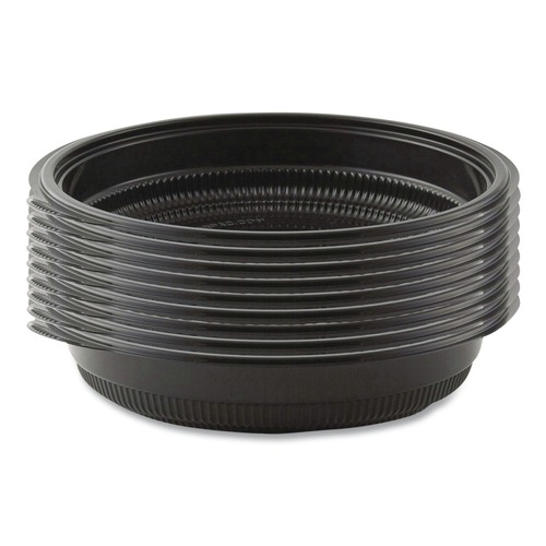 Bowls and Plates | Anchor 4608532 32 oz. 8.5 in. Diameter x 1.92 in. Plastic MicroRaves Incredi-Bowl Base - Black (150/Carton) image number 0