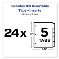 Dividers & Tabs | Avery 11113 Big Tab 11 in. x 8.5 in. 5-Tab Double-Sided Gold Edge Reinforcing Insertable Dividers - Clear/Buff (24/Box) image number 7