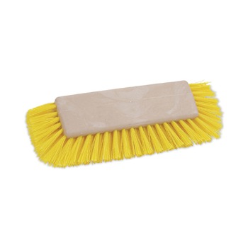 Boardwalk BWK3410 10 in. Brush Yellow Polypropylene Bristles Dual-Surface Scrub Brush