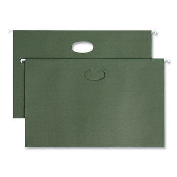Smead 64320 3.5 in. Capacity 1 Section Legal Size Hanging Pockets with Full-Height Gusset - Standard Green (10/Box)