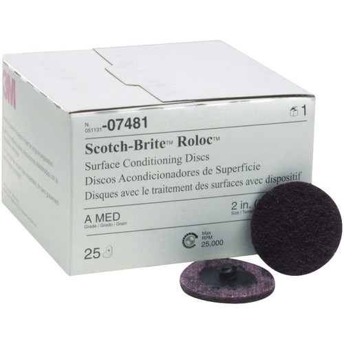 3M | 3M 7481 2 in. Scotch-Brite Roloc Maroon Medium Surface Conditioning Disc image number 0