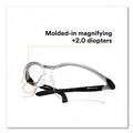 Safety & First Aid | 3M 11375-00000-20 BX Molded-In 2.0plus Diopter Strength Safety Glasses - Silver/Black Frame, Clear Lens image number 3