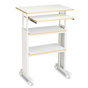 Safco 1929GR 29.5 in. x 22 in. x 35 in. to 49 in. Muv Stand-Up Adjustable-Height Desk - Gray