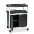 Cleaning Carts | Safco 8964BL 33.5 in. x 21.75 in. x 43 in. 4 Shelves Plastic Mobile Beverage Cart - Black image number 1