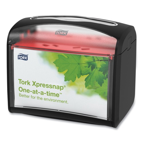 Paper Towels and Napkins | Tork 6232100 7.9 x 5.6 x 7.9 Xpressnap Tabletop Napkin Dispenser - Black image number 0