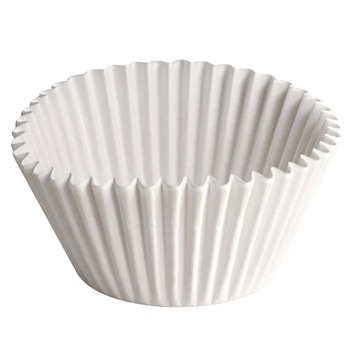 CUPS AND LIDS | Hoffmaster 610070 2.25 Diameter x 1.88 h Fluted Paper Bake Cups - White (500/Pack, 20 Packs/Carton)