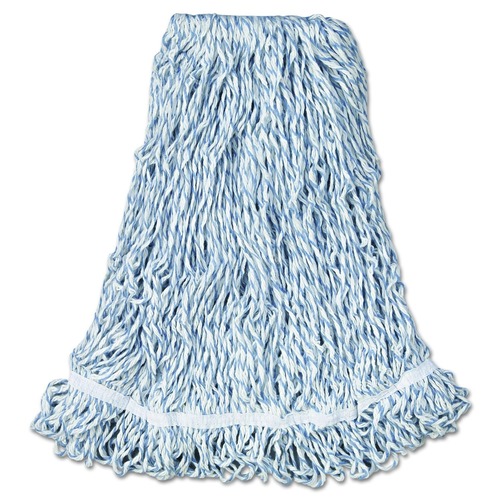 Mops | Rubbermaid Commercial FGA41306WH00 Web Foot Cotton/Synthetic Large Finish Mop Head with 1 in. White Headband - White (6/Carton) image number 0