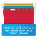 Just Launched | Pendaflex 04152 1/5 ASST 1/5-Cut Tabs Colored Reinforced Hanging Letter Folders - Assorted Bright File Folder Colors (25/Box) image number 2