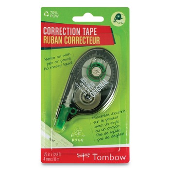 Tombow 68620 0.17 in. x 394 in. Non-Refillable MONO Correction Tape - Gray/Clear Applicator, White Tape