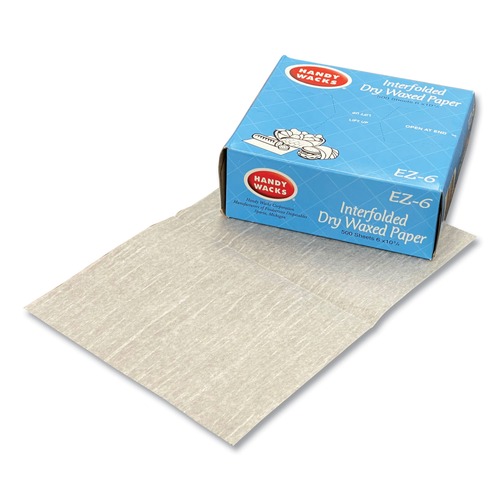 Food Service | Handy Wacks EZ6 10.75 in. x 6 in. Interfolded Dry Waxed Paper Deli Sheets (12/Carton) image number 0