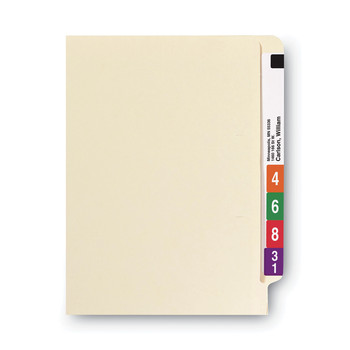 Smead 27110 9.5 in. High Front Reinforced Straight Tabs Legal Size 0.75 in. Expansion Heavyweight End Tab Folders - Manila (100/Box)