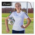 Breakroom Supplies | Champion Sports SRB4 No. 4 Rubber Sports Ball for Soccer - White/Black image number 2