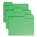 File Folders | Smead 11985 1/3-Cut Tabs Assorted Letter Size 0.75 in. Expansion SuperTab Colored File Folders - Green (100/Box) image number 0
