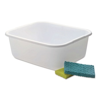 PRODUCTS | Rubbermaid 2951ARWHTCT Microban 14.5 in. x 12.5 in. x 5.7 in. 4.5 Gallon Dishpan - White (6/Carton)