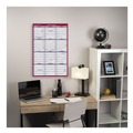 Bulletin Boards | AT-A-GLANCE PM26-28 12-Month (Jan to Dec): 2026 24 in. x 36 in. Erasable Vertical/Horizontal Wall Planner - White/Blue/Red Sheets image number 4