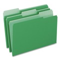 File Folders | Pendaflex 4210 1/3 BGR Assorted 1/3-Cut Tabs Letter Size Interior File Folders - Bright Green (100/Box) image number 1