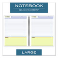 Notebooks & Pads | Cambridge 06066 (80) 11 in. x 8.5 in. Sheets QuickNotes List-Management Format Wirebound Guided Business Notebook - Dark Gray Linen Cover image number 2