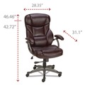 Office Chairs | Alera ALEBN41B59 18.11 in. - 22.05 in. Seat Height Birns Series High-Back Task Chair Supports Up to 250 lbs. - Brown Seat/Back, Chrome Base image number 7