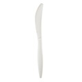 Cutlery | Boardwalk BWKKNIFEMWPPIW 5.86 in. Mediumweight Wrapped Polypropylene Plastic Knife Cutlery - White (1000/Carton) image number 0
