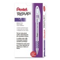 Pens | Pentel BK91-V 1 mm Medium R.S.V.P. Stick Ballpoint Pen - Violet Ink, Clear/Violet Barrel (1-Dozen) image number 0