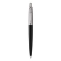 Pens | Parker 2096873 0.7 mm Medium Jotter Retractable Ballpoint Pen - Blue Ink, Black/Chrome Barrel image number 0