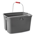 Just Launched | Rubbermaid Commercial FG262888GRAY 18 in. x 14.5 in. x 10 in. 19 qt. Plastic Double Utility Pail - Gray image number 3