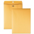 Envelopes & Mailers | Quality Park QUA37890 9 in. x 12 in. No. 90 28 lbs. Bond Weight Kraft Cheese Blade Flap Clasp/Gummed Closure Clasp Envelope - Brown Kraft (100/Box) image number 1