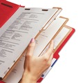 File Folders | Smead 14095 8 SafeSHIELD Fasteners 3 Dividers Letter Size Eight-Section Pressboard Top Tab Classification Folders - Bright Red (10/Box) image number 3