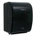 Paper Towel Holders | Boardwalk 33GREEN35XTRA-BNDL 12.31 in. x 9.31 in. x 15.94 in. Black Xtra Electronic Hand Towel Dispenser with 1-Ply 8 in. x 800 ft. White Xtra Roll Towels Bundle (6 Rolls/Carton) image number 1
