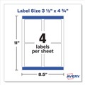 Back to School Sale | Avery 22827 3.5 in. x 4.75 in. Removable Print-to-the-Edge Labels with Sure Feed - White (32/Pack) image number 1