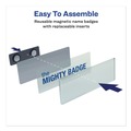 Label & Badge Holders | Avery 71208 The Mighty Badge 3 in. x 1 in. Horizontal Laser Name Badge Holder Kit - Silver (50/Pack) image number 2