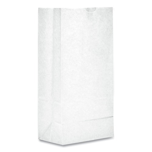 Food Service | Ross & Wallace Paper Products 120308500PK/BL 6 in. x 3.88 in. x 12.5 in. #8 Size Grocery Paper Bags - White (500/Bundle) image number 0
