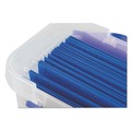 Boxes & Bins | Bankers Box 0086301 14.25 in. x 8.63 in. x 11.06 in. Heavy-Duty Portable File Box - Clear/Blue image number 4