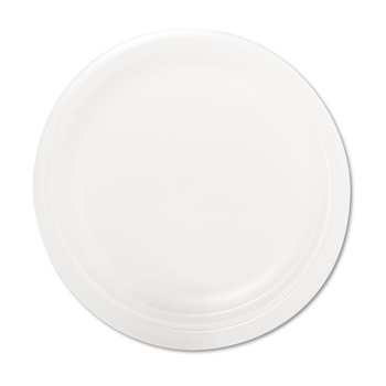 Dart 9PWQR 9 in. Diameter Quiet Classic Laminated Foam Dinnerware Plate - White (125/Pack)