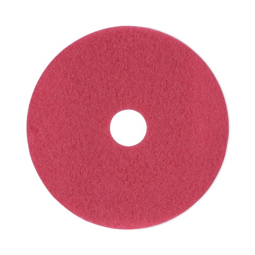 Cleaning & Janitorial Accessories | Boardwalk BWK4018RED 18 in. Diameter Buffing Floor Pads - Red (5/Carton) image number 0