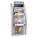 Literature Racks | Alba DDICE5M 13 in. x 3.5 in. x 28.5 in. Wall Literature Display - Silver Gray/Translucent image number 0