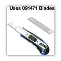 Box Cutters & Utility Knives | Cosco 091514 5.5 in. Plastic/Rubber Handle Retractable 4 in. Blade Four 8-Point Blades Heavy-Duty Snap Blade Utility Knife - Blue image number 3