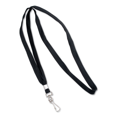 Label & Badge Holders | Advantus 75424 36 in. Long Metal J-Hook Fastener Deluxe Lanyards - Black (24/Box) image number 0