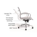Office Chairs | Alera ALESK4244 16.93 in. to 20.67 in. Seat Height Supports Up to 275 lbs. Siskin Fabric Managers Chair - Gray Seat/Back, Chrome Base image number 1