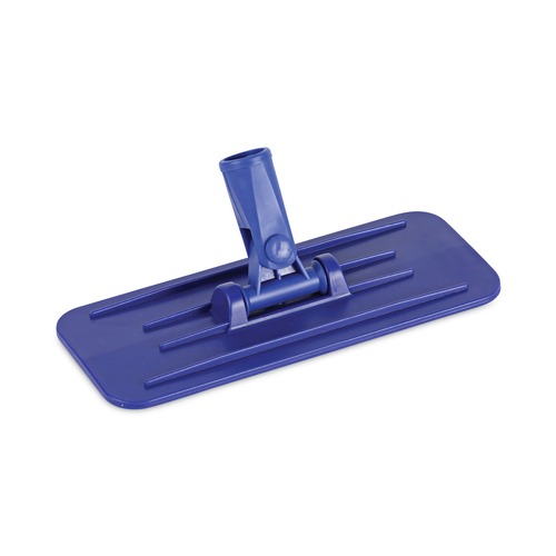 Mops | Boardwalk BWK00405 4 in. x 9 in. Plastic Swivel Pad Holder - Blue (12/Carton) image number 0