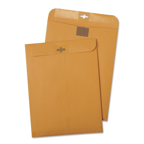Envelopes & Mailers | Quality Park QUA43468 Postage Saving ClearClasp 6 x 9 Cheese Blade Flap Envelope - Brown Kraft (100/Box) image number 0