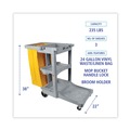 Cleaning Carts | Boardwalk JC1945SBWK23 22 in. x 44 in. x 38 in. 4 Shelves 1 Bin Plastic Janitor's Cart - Gray image number 4