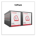 Binders | Universal UNV20741PK 11 x 8.5 1 in. Capacity Slant D-Ring View Binder, 3 Rings - Black (12/Carton) image number 7