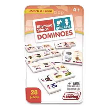 Junior Learning Inc JL490 Ages 4 to 10 Rhyming Words Dominoes