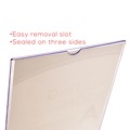 Desk Shelves | Deflecto 599401 Superior Image 13.5 in. W x 4.25 in. D x 10.88 in. H Slanted Sign Holder with Side Pocket - Clear image number 7