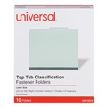 File Folders | Universal UNV10273 6-Section 2-Divider Pressboard Classification Folders - Letter, Gray/Green (10/Box) image number 0